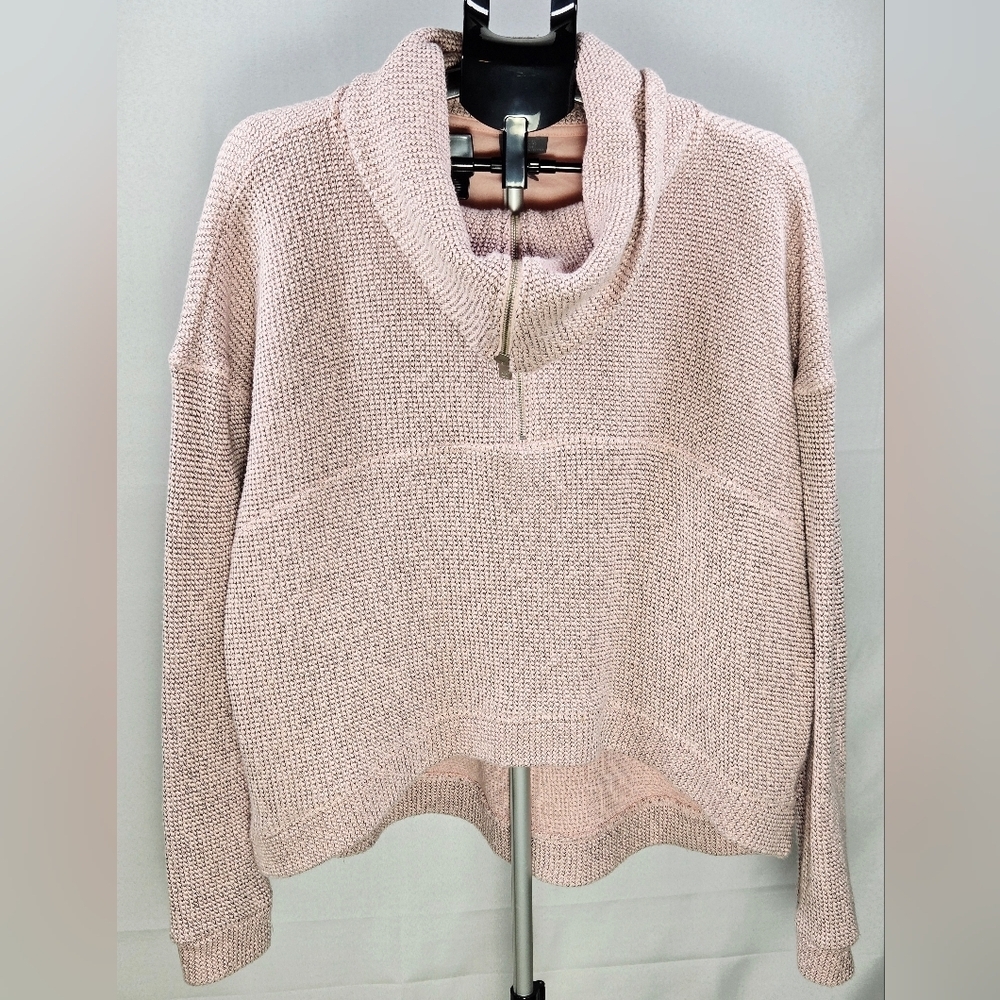 Sweaty Betty Restful Boucle Quarter Zip Cowl Athleisure Loungewear Pullover, Med